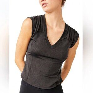 FP Movement Ruched Shoulder V-Neck Active Top